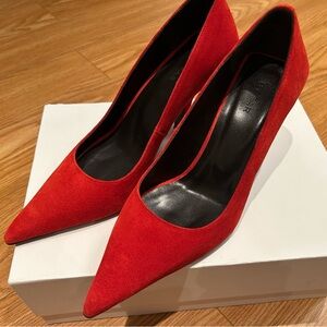 By Far Viva Pomodoro Suede Leather Heels US6.5
